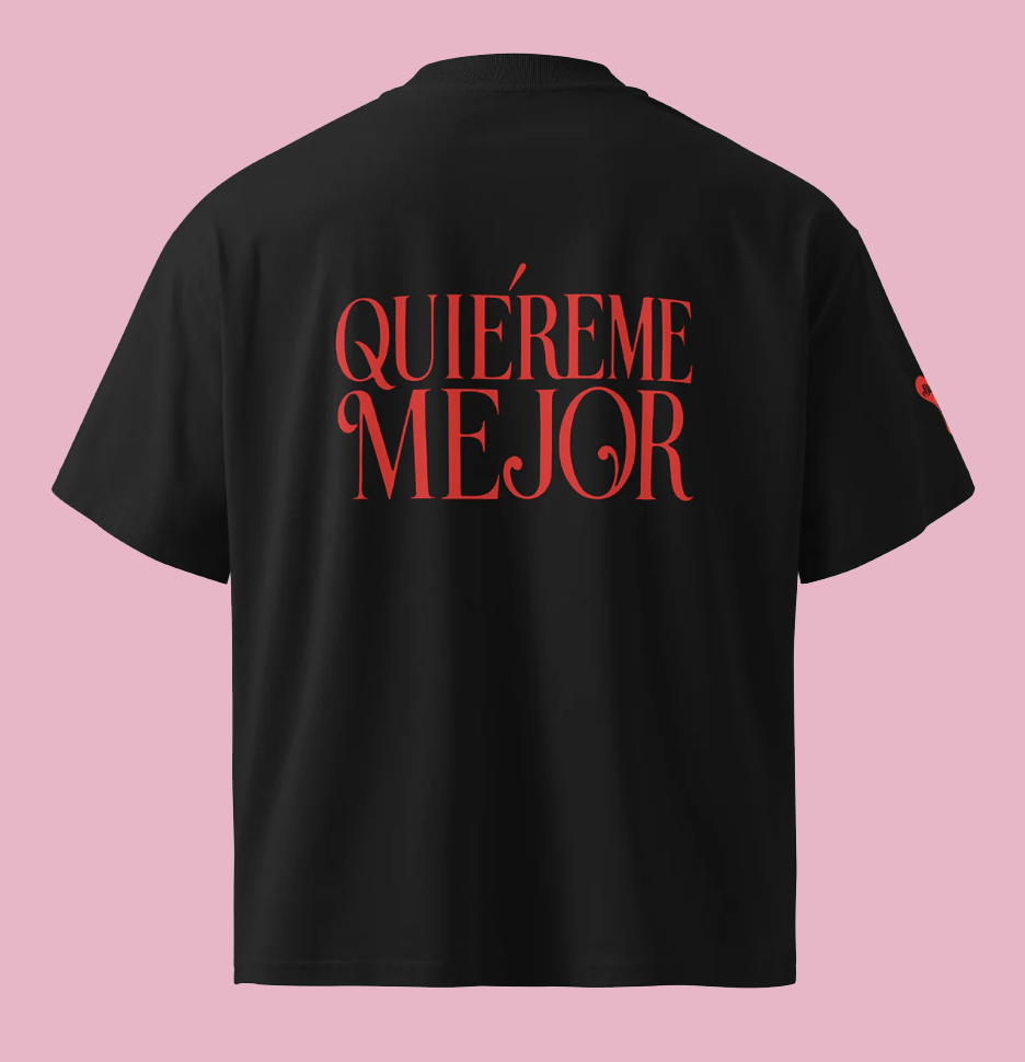 Espalda camiseta QUIEREME MEJOR negra - Adriana Blu Tienda